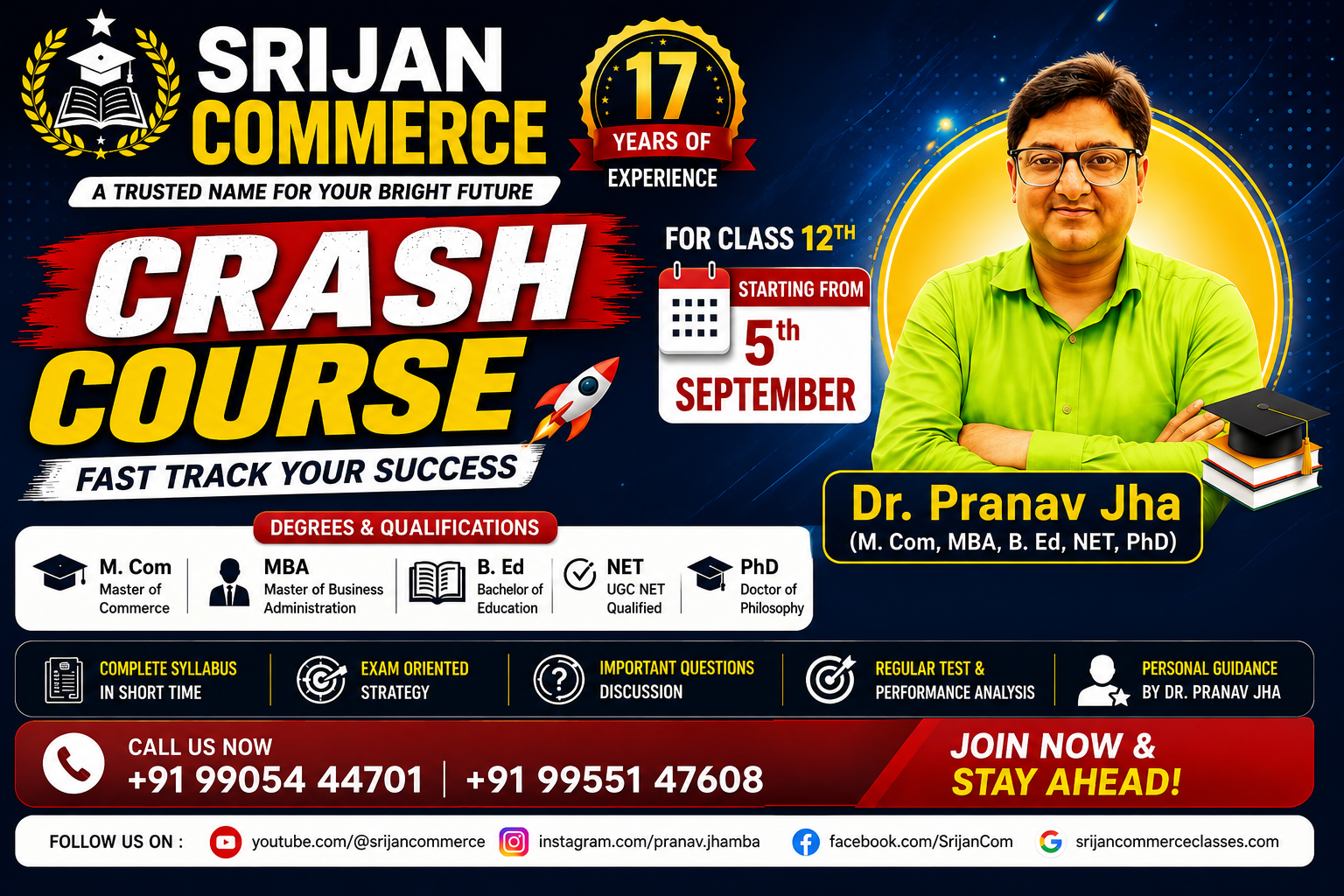 CRASH COURSE START FROM 5TH SEPTEMBER